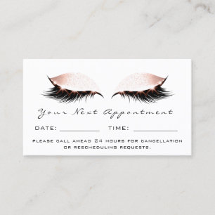 Carte De Visite Rose Lashes Maquillage Artiste Rendez-vous Blanc