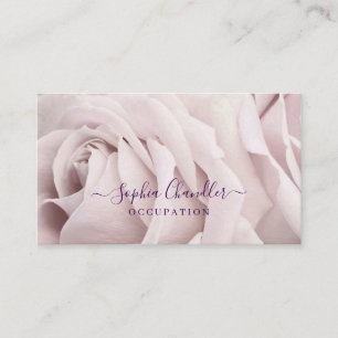 Carte De Visite Rose Lavande Pâle, Texte Violet Foncé, Élégant