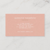 Carte de visite rose lin professionnel simple (Dos)