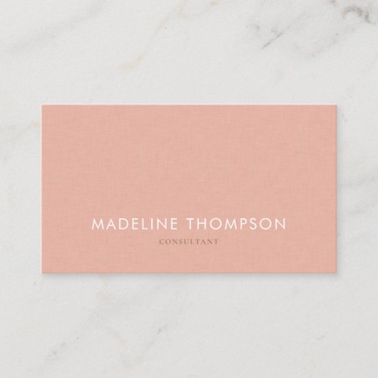 Carte de visite rose lin professionnel simple (Devant)