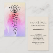 Carte De Visite *~* Rose Lotus Heart Nirvana Yoga Massage Reiki (Devant / Derrière)