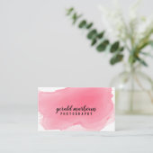 Carte de visite rose lumineux d'aquarelle de (Debout devant)