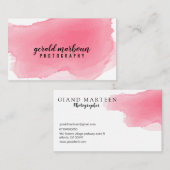 Carte de visite rose lumineux d'aquarelle de (Devant / Derrière)
