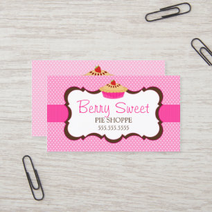Carte De Visite Rose lunatique de boulangerie de tarte