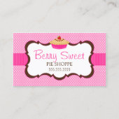 Carte De Visite Rose lunatique de boulangerie de tarte (Devant)
