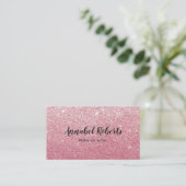 Carte de visite rose Luxe de parties scintillantes (Debout devant)