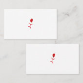 Carte De Visite Rose Madder, Rouge lave, design floral (Devant / Derrière)