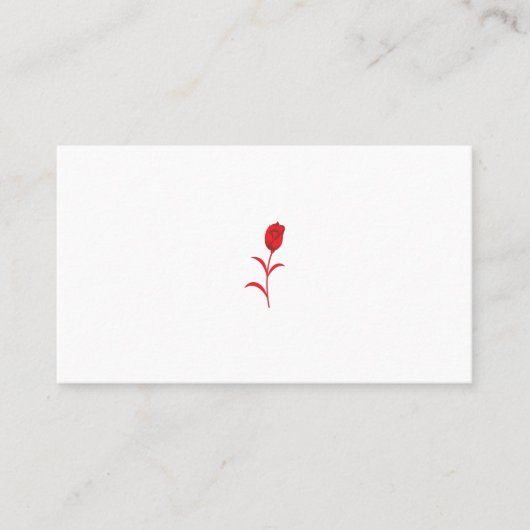 Carte De Visite Rose Madder, Rouge lave, design floral (Devant)