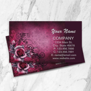 Carte De Visite rose magenta de rose de steampunk grunge vintage