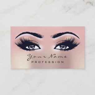 Carte De Visite Rose Makeup Eyebrow Eyes Lashes
