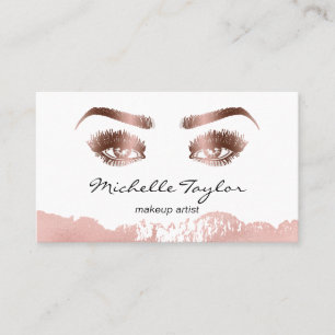 Carte De Visite Rose maquillage d'or lashes sourcils sourcils sour