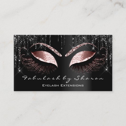 Carte De Visite Rose maquillage Eyelash Black Drives Professionnel (Devant)