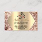 Carte De Visite Rose maquillage Eyelash Extensions Lip Gloss Logo (Dos)