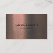 Carte De Visite Rose métallique brossé professionnel Or moderne (Devant)