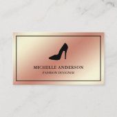 Carte De Visite Rose métallique Gold Foil High Heels Stilettos (Devant)