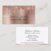 Carte De Visite Rose métallique Gold Luxe Parties scintillant Boss (Devant / Derrière)