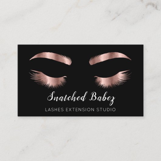 Carte De Visite Rose Microblading Maquillage Eyelashes Code QR Log (Devant)