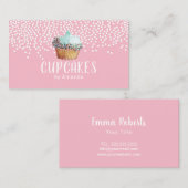 Carte De Visite Rose mignon doux de chef de pâtisserie de (Devant / Derrière)