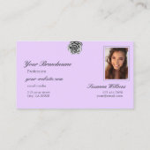 Carte De Visite Rose mignon Gray Lilac avec logo photo (Dos)