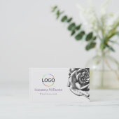 Carte De Visite Rose mignon Gray Lilac avec logo photo (Debout devant)