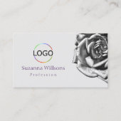 Carte De Visite Rose mignon Gray Lilac avec logo photo (Devant)