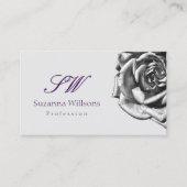 Carte De Visite Rose mignon Lilac gris clair avec Initiales (Devant)