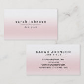 Carte de visite rose minimal moderne d'Ombre (Devant / Derrière)