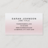 Carte de visite rose minimal moderne d'Ombre (Dos)