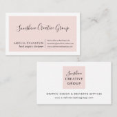 Carte De Visite Rose minimaliste moderne (Devant / Derrière)