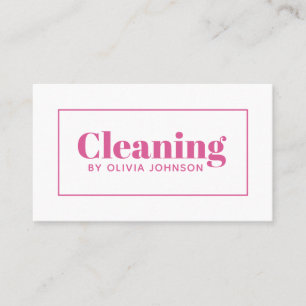 Carte de visite rose minimaliste pour service de n