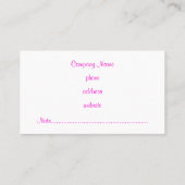 Carte de visite rose moderne (Dos)