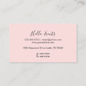 Carte de visite rose moderne (Dos)