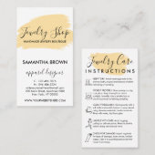 Carte De Visite Rose moderne 5 joaillerie Instructions jaune (Devant / Derrière)