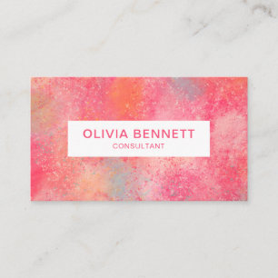 Carte De Visite Rose Moderne Abstraite