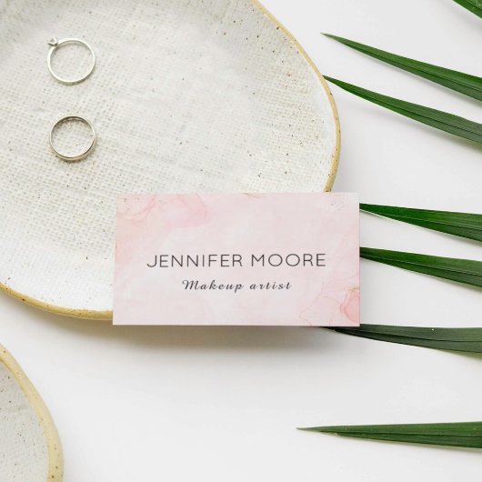 Carte de visite rose moderne avec QR Code | Élégan