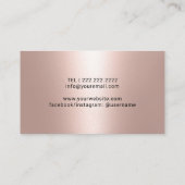 Carte De Visite Rose moderne Blush Gold Drives Beauté Salon & Spa (Dos)