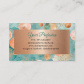 Carte De Visite rose moderne chic Gold turquoise (Dos)