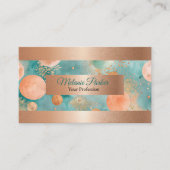 Carte De Visite rose moderne chic Gold turquoise (Devant)
