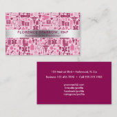 Carte De Visite Rose moderne de motif de soins pour infirmière (Devant / Derrière)