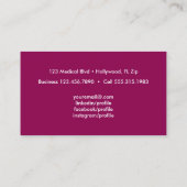 Carte De Visite Rose moderne de motif de soins pour infirmière (Dos)