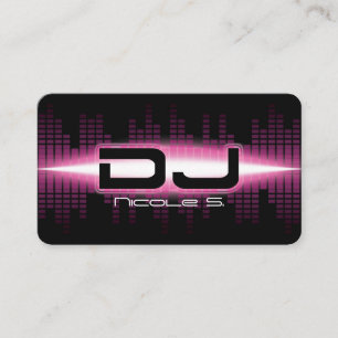 Carte de visite rose moderne DJ