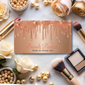 Carte De Visite rose moderne élégant artiste de maquillage goutte-
