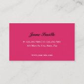 Carte De Visite Rose moderne élégant de mode d'empreinte de (Dos)