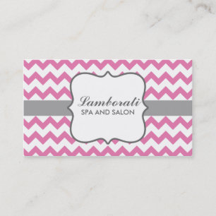 Carte De Visite Rose moderne élégant de motif de zigzag de Chevron