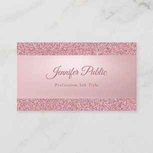 Carte De Visite Rose moderne Elegant Gold Parties scintillant Nom 