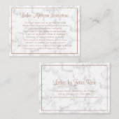 Carte De Visite Rose moderne élégant Marbre or Lashes (Devant / Derrière)