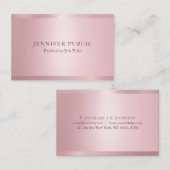 Carte De Visite Rose moderne Gold Elegant Modèle professionnel (Devant / Derrière)