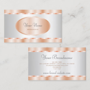 Carte De Visite Rose moderne Gold et Silver Effet Professionnel