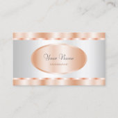 Carte De Visite Rose moderne Gold et Silver Effet Professionnel (Devant)