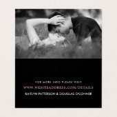 Carte De Visite Rose moderne Gold Foil Script & Photo Detail Card (Intérieur déplié)